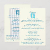Invitation Fun Beach Flip Flops Blue Wedding Intinerary (Devant / Derrière)