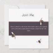Invitation Fun Bees Butterflies et graines de fleurs (Dos)