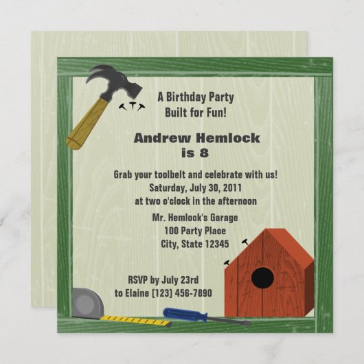 Invitation Fun Birday (Devant / Derrière)