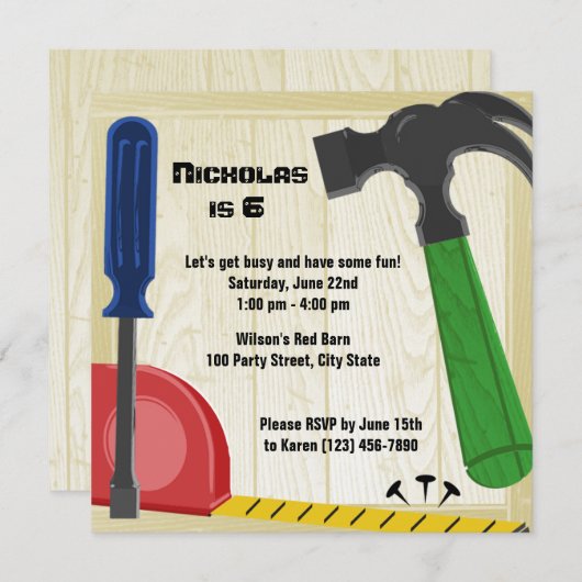 Invitation Fun Birday (Devant / Derrière)