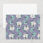 Invitation Fun Birdhouse Design Purple Blue White (Devant / Derrière)