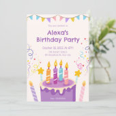 Invitation Fun birthday cake candy  (Debout devant)
