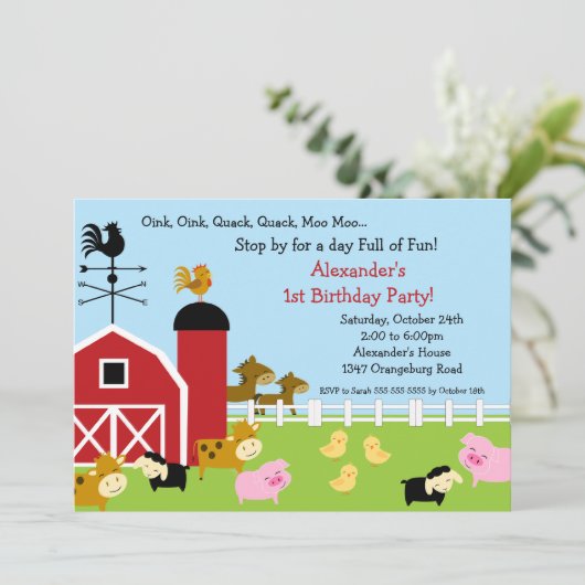 Invitation Fun Birthday Party (Debout devant)