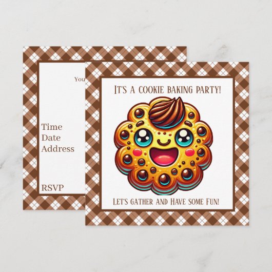 Invitation Fun biscuit pâtisserie (Devant / Derrière)