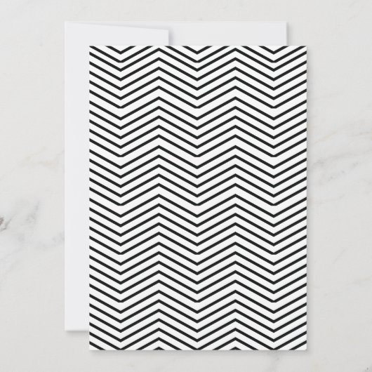 Invitation Fun Black White Chevron Barbecue Party (Dos)