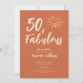 Invitation Fun Boho 50 et Fabulous Terracotta Anniversaire (Devant)