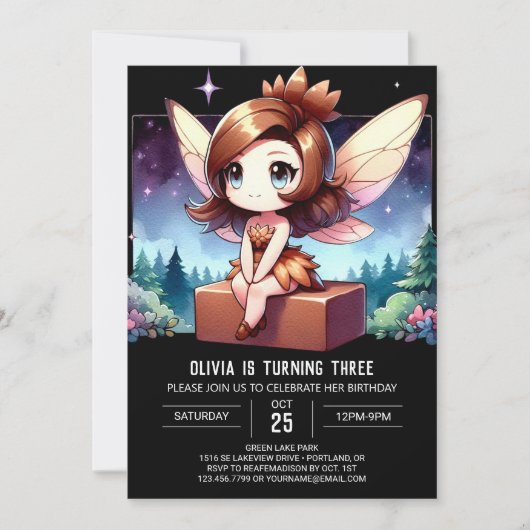 Invitation Fun Boho Fairy Anniversaire (Devant)