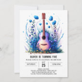 Invitation Fun Boho Guitar Boy Anniversaire (Devant)