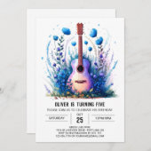 Invitation Fun Boho Guitar Boy Anniversaire (Devant / Derrière)