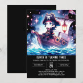 Invitation Fun Boho Pirate Anniversaire (Devant / Derrière)