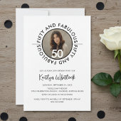 Invitation Fun Bold Minimal Fifty and Fabulous 50th Birthday