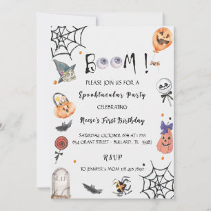 Invitation Fun Boo! Spooktacular Halloween birthday party