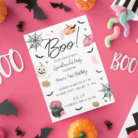 Invitation Fun Boo ! Spooktacular Halloween fête d'anniversai