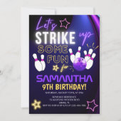 Invitation Fun Bowling party Design for Girls (Devant)