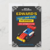 Invitation Fun Brick Racer Birthday Party (Devant)
