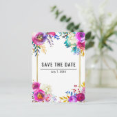 Invitation Fun Bright Bold Watercolor Florale à sa (Debout devant)