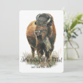 Invitation Fun Buffalo Bison Faune Animaux Parc Célébration (Debout devant)