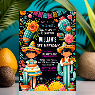 Invitation fun cactus mignon uno taco première fête 1er anniv