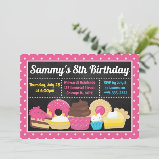 Invitation Fun Cakes and Traitements Anniversaire (Debout devant)