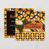 Invitation Fun Candy Corn Halloween couleurs (Devant / Derrière)