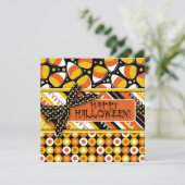 Invitation Fun Candy Corn Halloween couleurs (Debout devant)