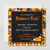 Invitation Fun Candy Corn Halloween couleurs (Dos)