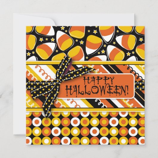 Invitation Fun Candy Corn Halloween couleurs (Devant)
