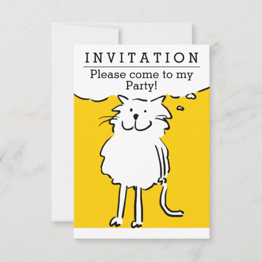 Invitation Fun Cat Design Party (Devant)