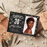 Invitation Fun Chalkboard Doodle Photo Surprise 30e anniversa<br><div class="desc">Découvrez le plaisir avec notre moderne et funky 'Shhh... It's a Surprise' 30th Birthday Party Invitation! Avec une touche de nostalgie sur un motif de tableau rustique,  vous pouvez le customiser avec une photo personnelle et des détails de la fête. Créez un buzz instantané pour votre célébration surprise !</div>