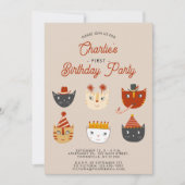 Invitation Fun Chat Personnalisé 1er Anniversaire Fête Invita (Devant)