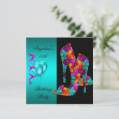 Invitation FUN Chaussures haute talon Anniversaire Fête (Debout devant)