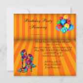 Invitation FUN Chaussures haute talons Ballons de fête d'anni (Dos)