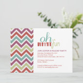 Invitation Fun Chevron Christmas Party (Debout devant)