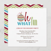 Invitation Fun Chevron Christmas Party (Devant / Derrière)