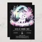 Invitation Fun Chic Triceratops Anniversaire (Devant / Derrière)