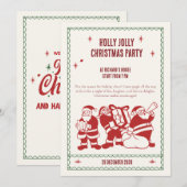 Invitation Fun Christmas party invite by Santa (Devant / Derrière)
