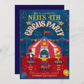 Invitation Fun Circus fête d'anniversaire (Devant / Derrière)