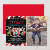 Invitation Fun Circus Photo pour enfants | Anniversaire du Ca (Devant / Derrière)