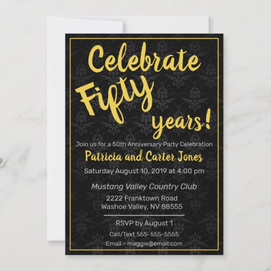 Invitation Fun Classique 50e Anniversaire (Devant)