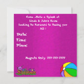 Invitation Fun Cocktail de la fête de la piscine d'été (Dos)