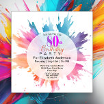 Invitation Fun Color Splash 80th Birthday<br><div class="desc">Fun Color Splash 80th Birthday Invitation For Women. Il Est Facile De Modifier L'Exemple De Texte En Cliquant Personnaliser Ce Modèle. Cliquez Sur Modifier À L'Aide De L'Outil De Création Pour Modifier Le Type De Police, La Couleur De Police, La Taille De Police, Ou Pour Ajouter/Supprimer/Modifier Le Texte Ou Les...</div>