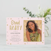 Invitation Fun Confeti Photo Graduation Fête Invite (Debout devant)