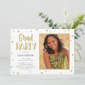 Invitation Fun Confeti Photo Graduation Fête Invite (Debout devant)