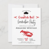 Invitation Fun Crawfish Boil BBQ Graduation Party (Devant)