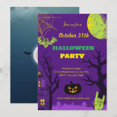 Invitation Fun créatif coloré Halloween Party (Devant / Derrière)