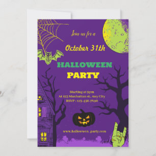 Invitation Fun créatif coloré Halloween Party