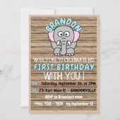 Invitation Fun Custom Boy's First Birthday Celebration Party (Devant)