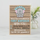 Invitation Fun Custom Boy's First Birthday Celebration Party (Debout devant)