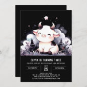 Invitation Fun Custom Cow Anniversaire (Devant / Derrière)