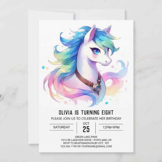Invitation Fun Custom Horse Anniversaire (Devant)